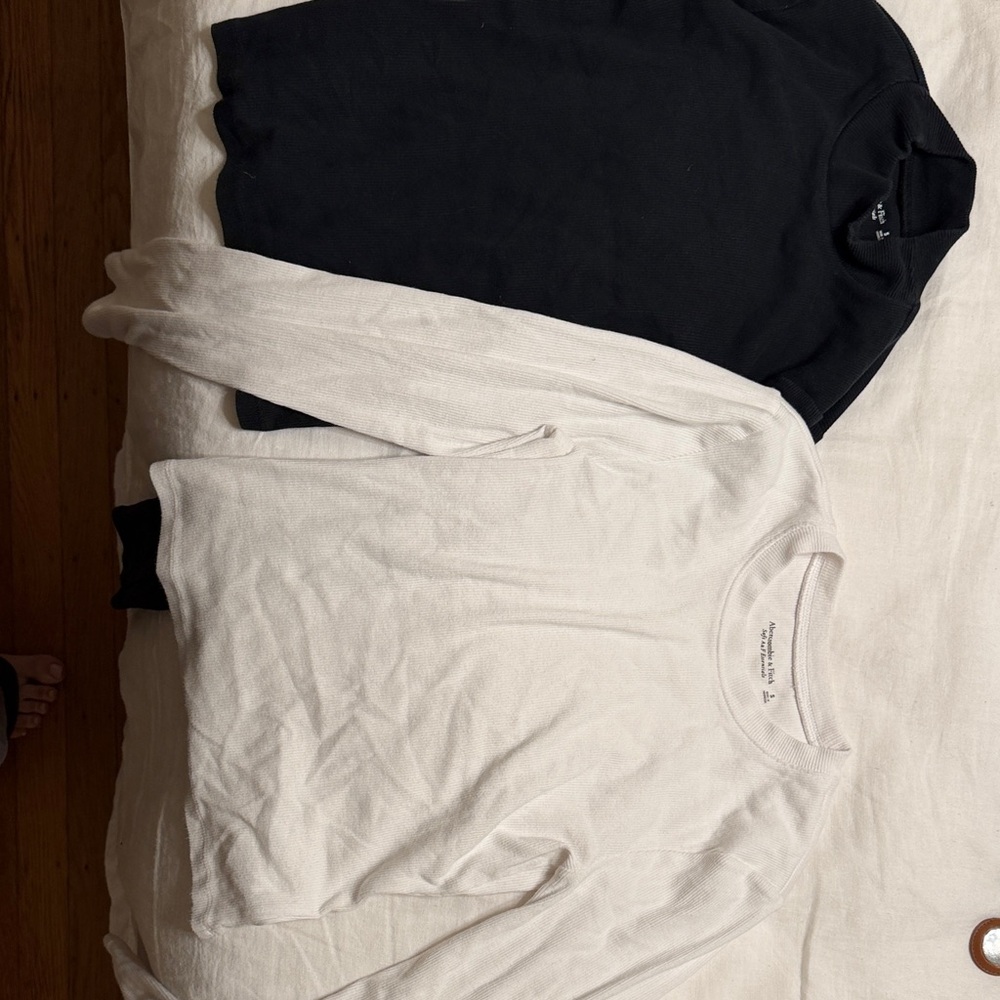 Abercrombie Black and White Long Sleeve Shirts